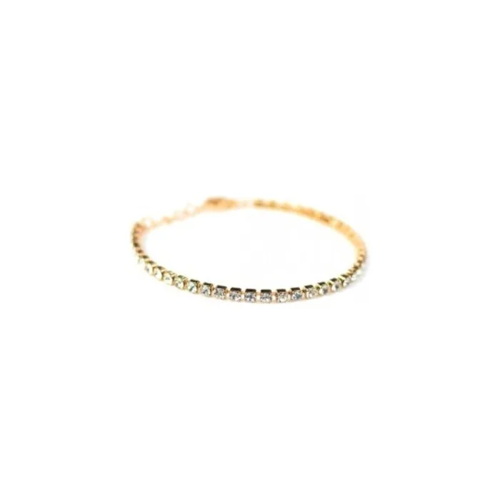 LR Wonder Golden Tennis Bracelet with Diamond Crystals