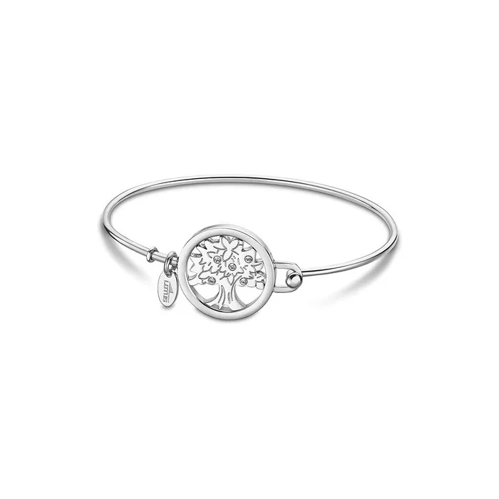 Lotus Style Woman Bracelets Steel Asscher Cut Cubic Zirconia