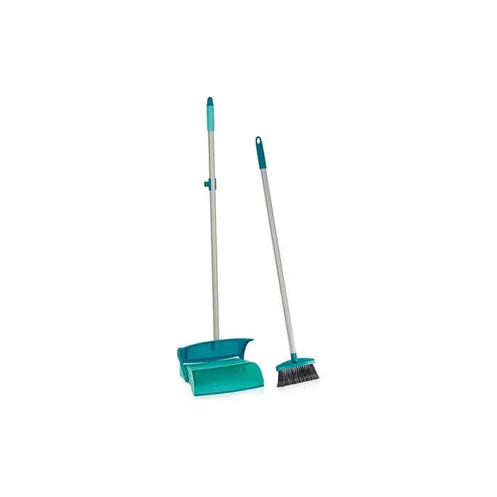 Leifheit Sweeping Set With Handle And Automatically Closing Dirt Chamber, Including Broom