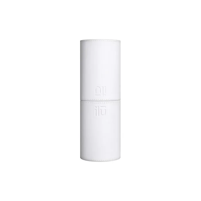 T4B ILU Makeup Brush Holder Travel Cosmetic Organizer Eco-Friendly Leather White