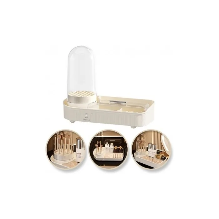 Ecarla Brush Organizer Rotating Cream Cb69
