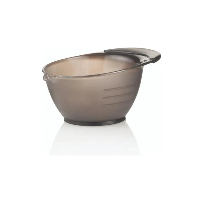 Beauty Coiffure Non-slip Graduated Bowl with Spout and Tekno Gray Brush Holder