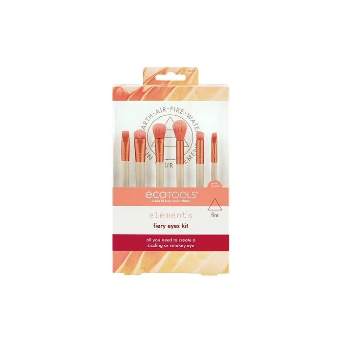 EcoTools Elements Limited Edition Fiery Eye Professional Makeup Brush Set 6 Pieces Orange