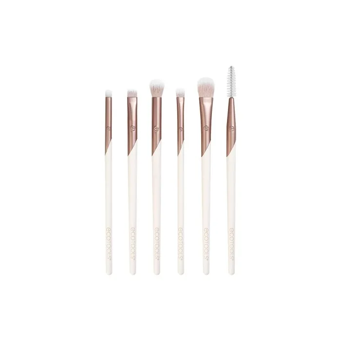 EcoTools Luxe Natural Elegance Professional Makeup Brush Set for Face Cheek and Eye Makeup 5 Piece Set Pink