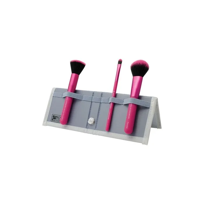 MODA Complexion Perfection 4 Piece Makeup Brush Flip Kit Pink
