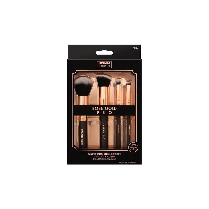 Cala Rose Gold Signature Collection Makeup Brush Set - 4 Pieces