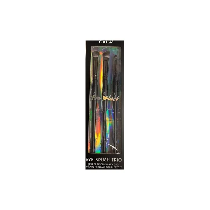 Cala Pro Black Trio Eye Brush Set - Pack of 3