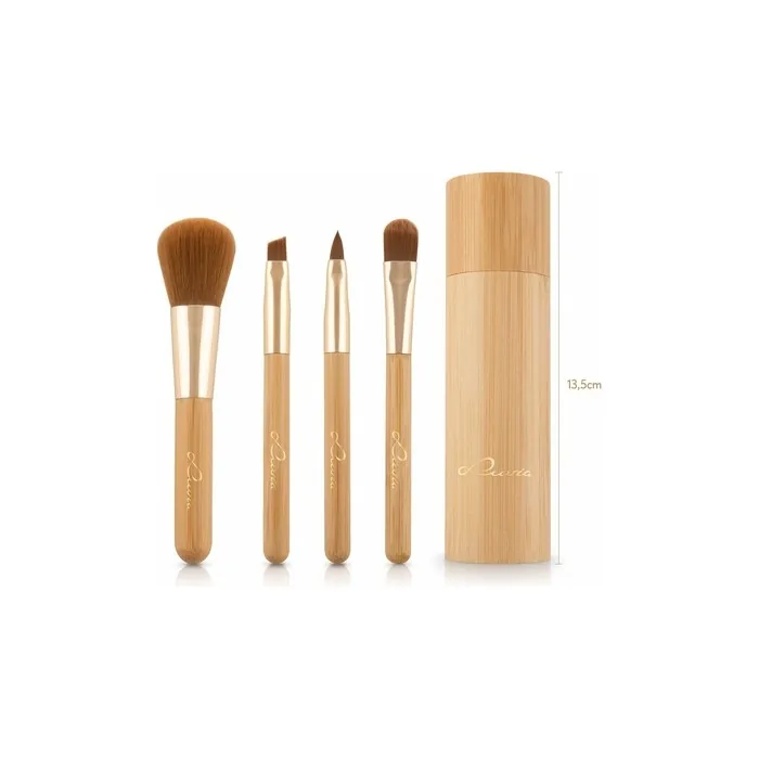 Luvia Travel Brush Set Travel Bamboo in Gold - Vegan