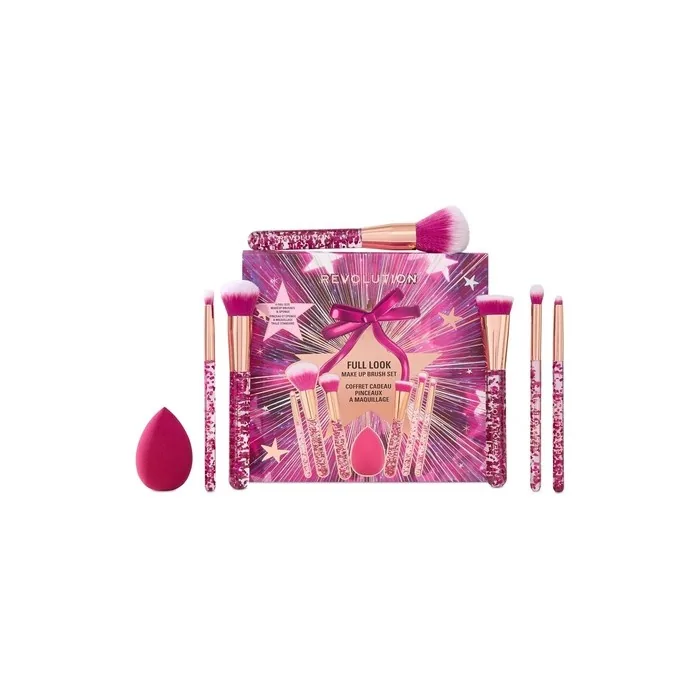 Revolution Full Look Makeup Brush Gift Set 7 Piece Eye Face & Cheek Collection