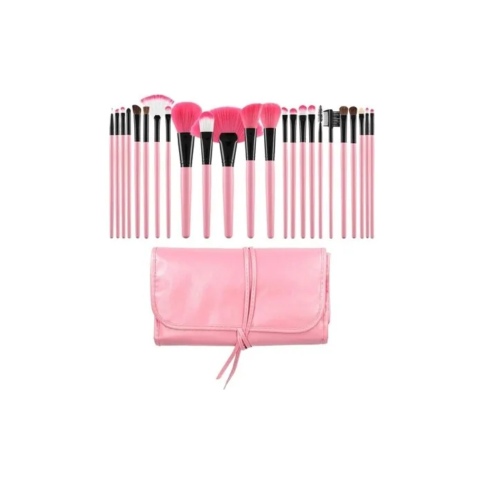 T4B MIMO Set of 24 Makeup Brushes with Brush Case (Pink)