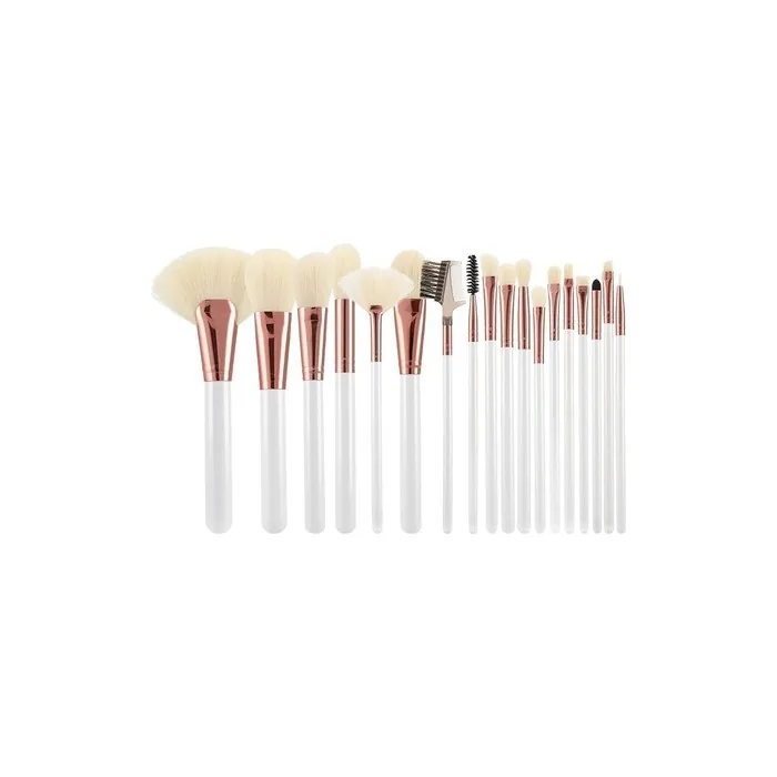 TOOLS FOR BEAUTY Makeup Brushes Rose Golden White Ecru Set 18 Pieces