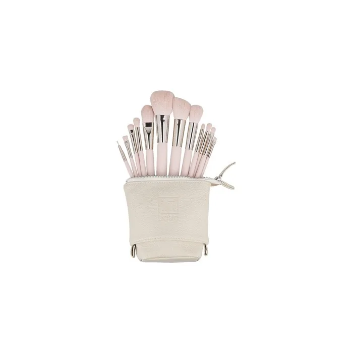 ilu Basic Set 12 Makeup Brushes with Pink Bag