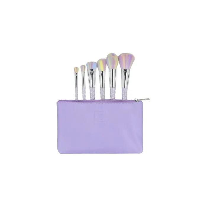 ilu Basic Set 6 Makeup Brushes with Unicorn Pastel Bag