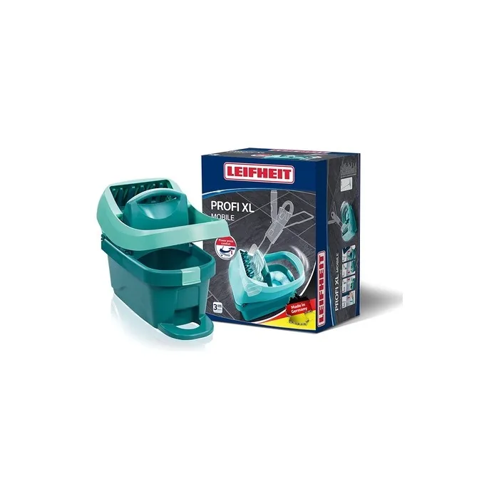 Leifheit Profi XL Wringing Bucket with Rollers for Profi Mop Turquoise 51 x 39 x 29 cm