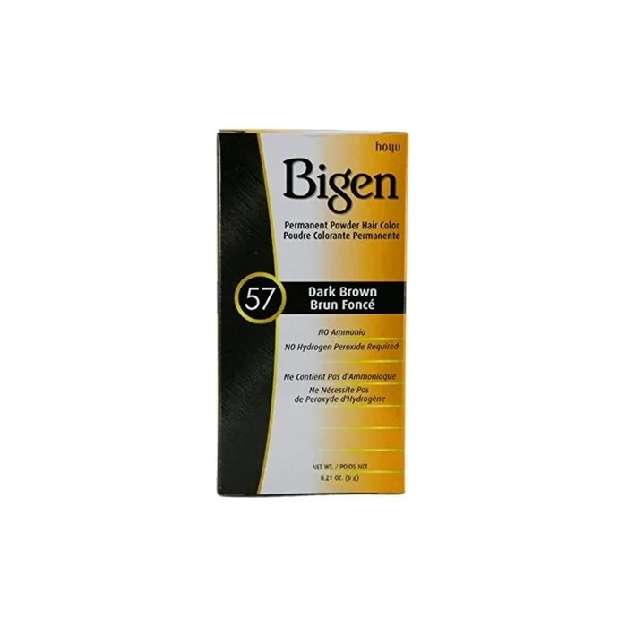 Bigen Permanent Powder Hair Color 57 Dark Brown 1 ea - Pack of 4