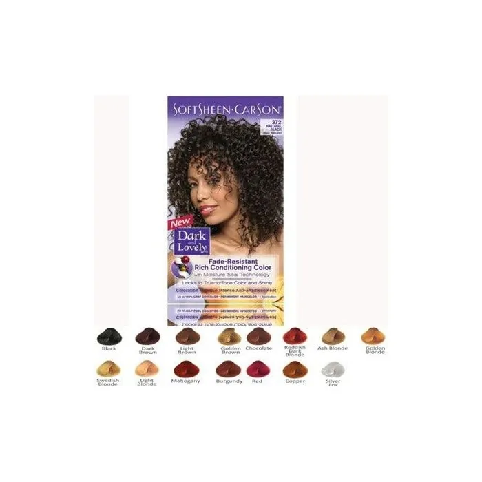 Dark and Lovely Natural Black 372# Fade Resistant Permanent Hair Colour 1 Count
