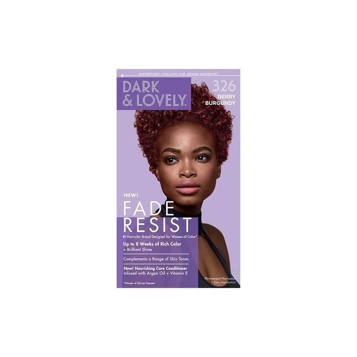 SoftSheen-Carson Dark and Lovely Fade Resist Rich Conditioning Hair Color with Argan Oil and Vitamin E 326 Berry Burgundy - 1 Count