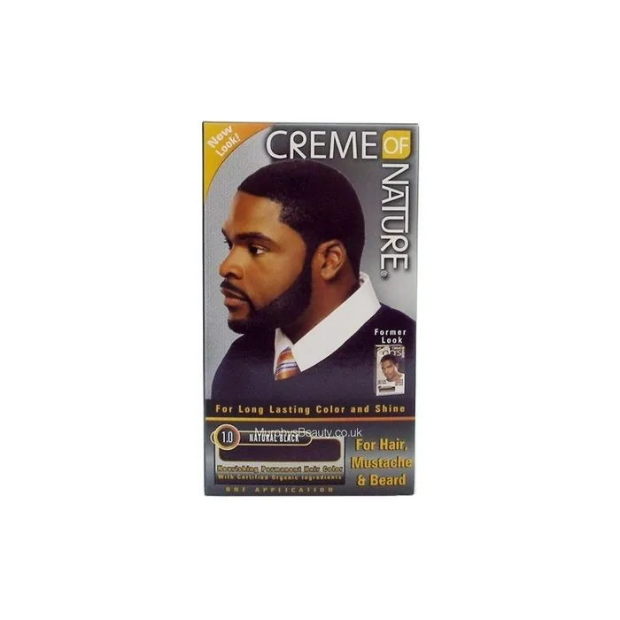 Cream of Nature Men's Natural Black Mustache and Beard Hair Color