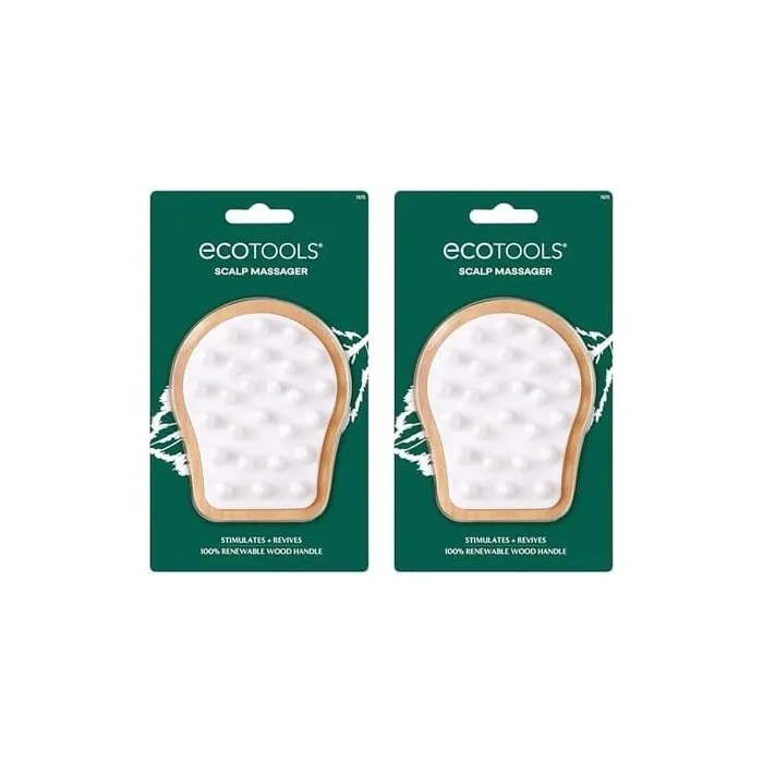 Ecotools Stimulation Scalp Massager In Shower Brush Removes Buildup Soft Silicone Bristles & Wood Handle Gently Massage Scalp For All Hair Types Eco Friendly & Crueltyfree 1 Count