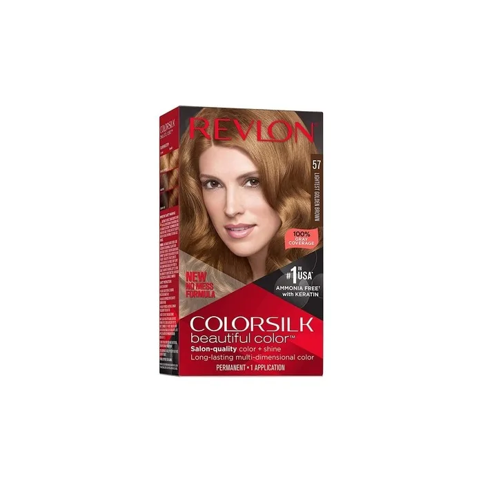 Revlon ColorSilk Beautiful Color Permanent Hair Color 57 Lightest Golden Brown 1 Each