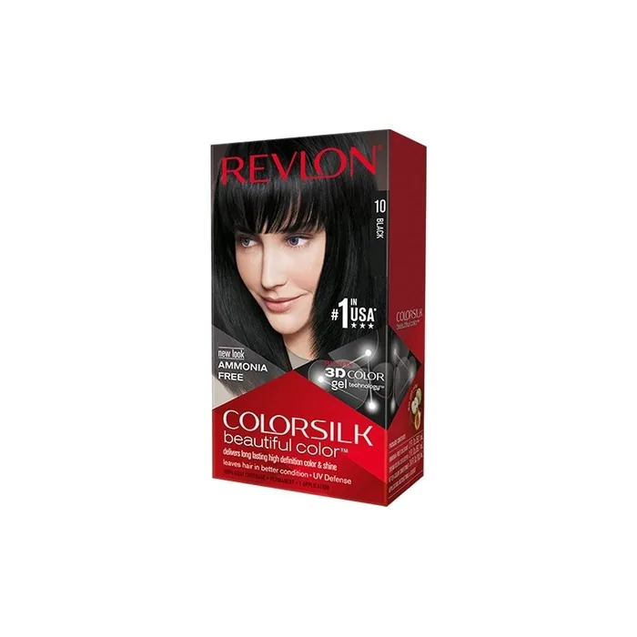 Revlon ColorSilk Permanent Hair Color Dye 10 Black 130ml