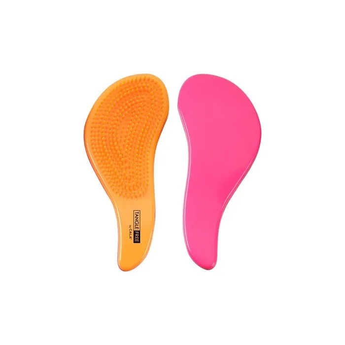 CALA Tangle-Free Hair Brush Neon Orange Hot Pink