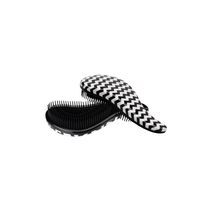 Cala Tangle-Free Hair Brush Black and White Zigzag