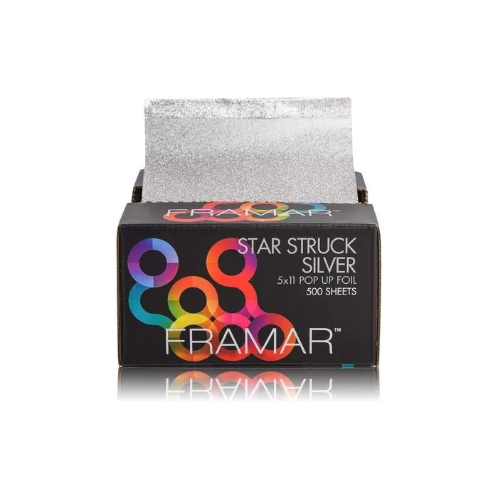 Framar Silver Embossed Pop Up Hair Foil for Highlighting 500 Sheets