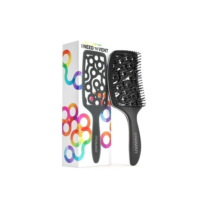 Framar Professional Vented Hair Brush for Curly Hair Women Black