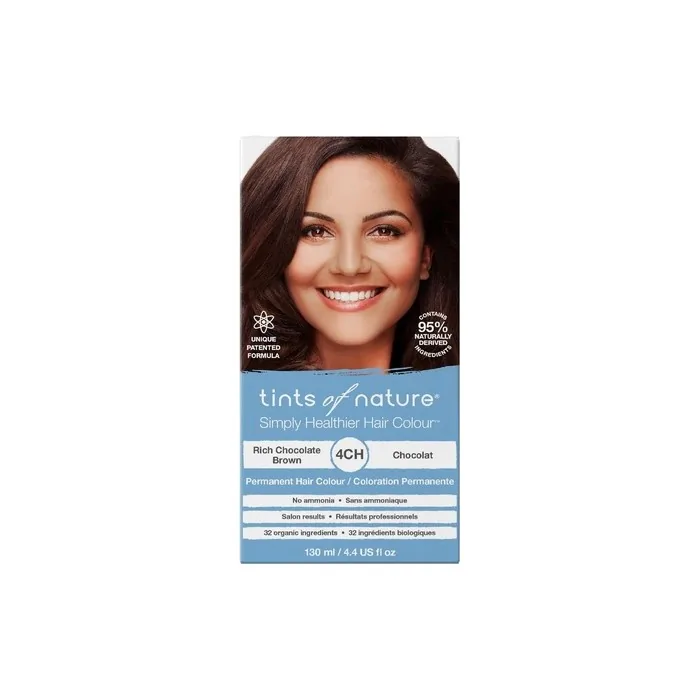 Tints of Nature 4CH Rich Chocolate Brown Permanent Hair Dye 130ml