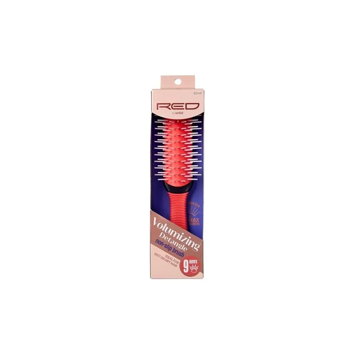 Kiss Red Brush Volumizing Detangle 9 Rows Non-Slip