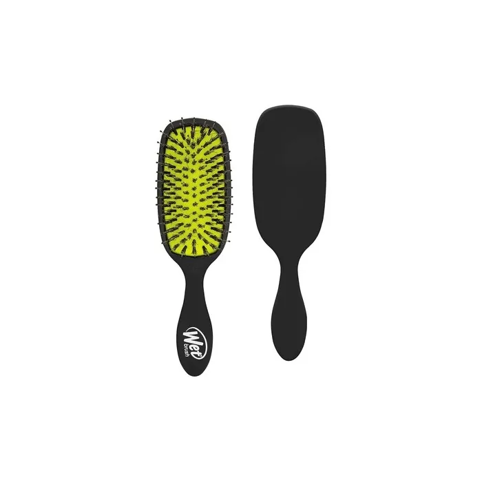 Wet Brush Shine Enhancer Paddle Hair Brush Black with Natural Boar Bristles - Pain-Free Detangling Brush for All Hair Types