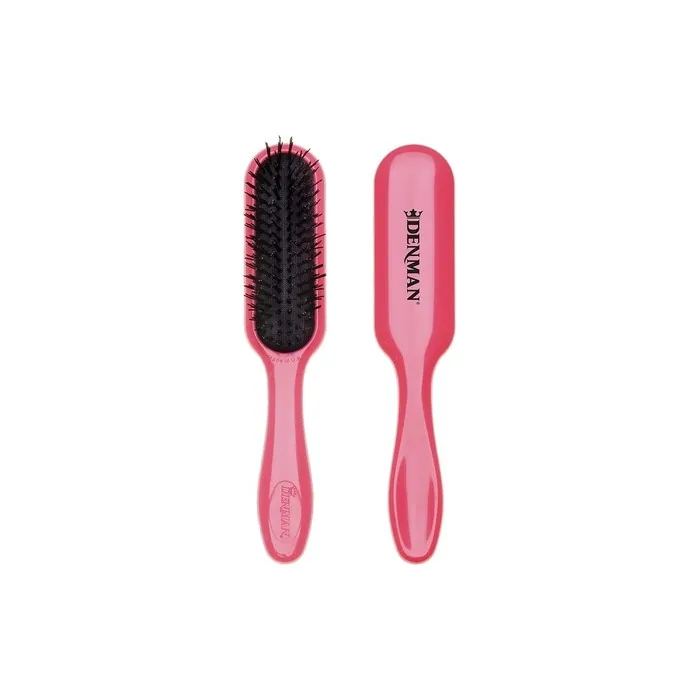 Denman Tangle Tamer Mini Pink Detangling Brush for Curly Hair and Black Natural Hair - Wet & Dry Hair Use D90