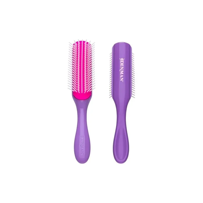 Denman Curly Hair Brush D3 African Violet 7 Row Styling Brush for Detangling Separating Shaping and Defining Curls