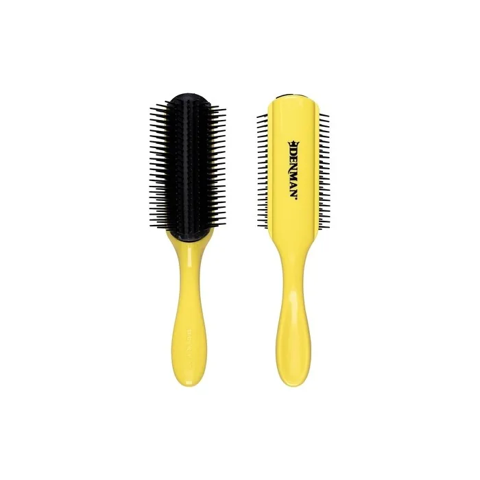 Denman Curly Hair Brush D4 9 Row Styling Brush for Styling and Defining Curls - Yellow
