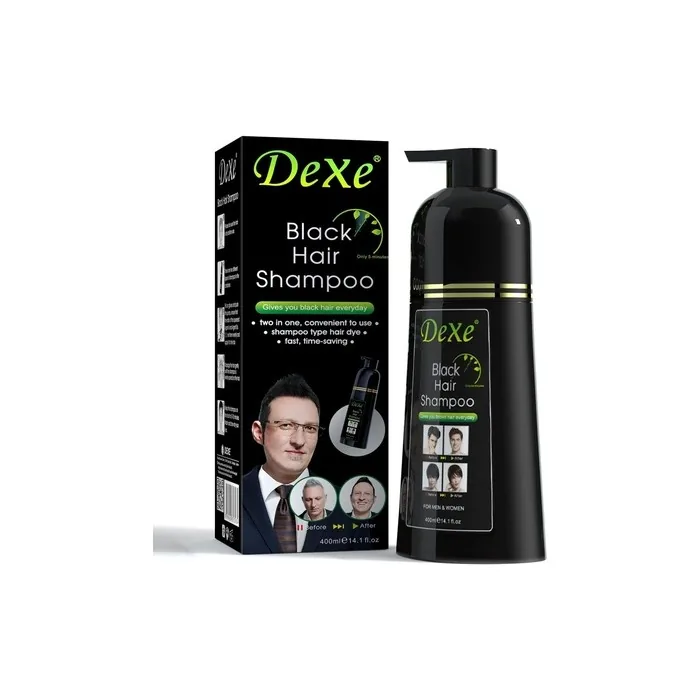 Dexe Black Hair Shampoo 400ml Instant Hair Darkening Dye For Men And Women