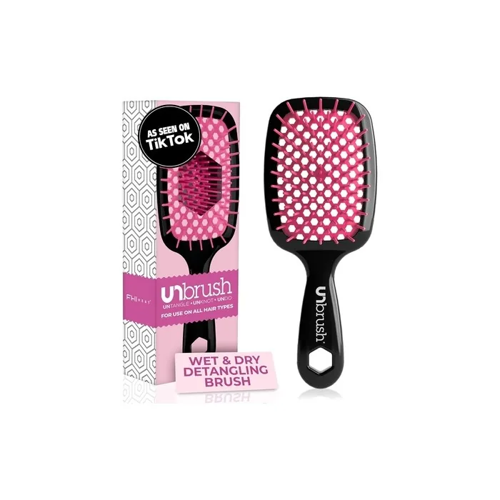 Fhi Heat Unbrush Wet & Dry Vented Detangling Hair Brush Pink