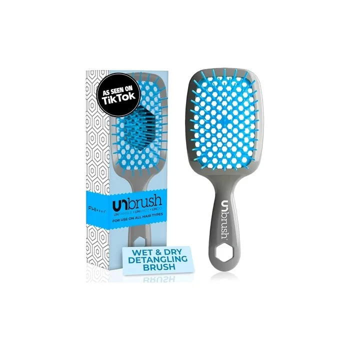 Fhi Heat Unbrush Wet & Dry Vented Detangling Hair Brush Light Blue/Grey