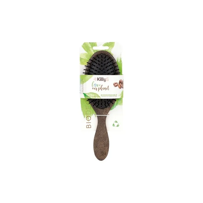 Killys Oval Brush For Detangling And Styling Hair With Coffee Eco Bio