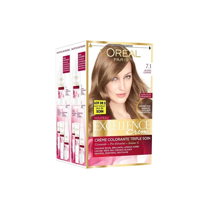 L'Oreal Excellence Creme Permanent Hair Dye Cream 7.1 Ash Blonde