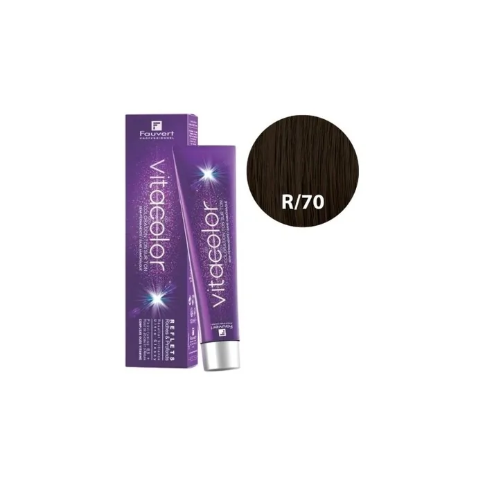 Fauvert Vitacolor Gloss Tone On Tone Hair Color R/70 Intense Brown - 100ml