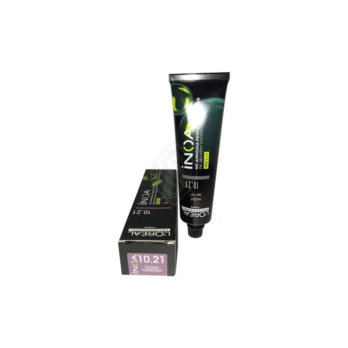 L'Oreal Professionnel Paris Inoa #10.21 Lightest Iridescent Ash Blonde No Ammonia Permanent Hair Color - 2 Ounce 60 Gram