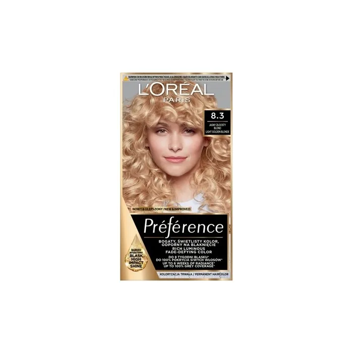 L'Oreal Recital Preference Hair Dye 8.3 Light Golden Blonde