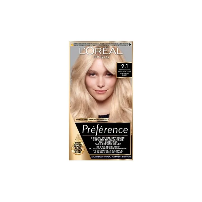 L'Oreal Preference Hair Color 9.1 Light Ash Blonde