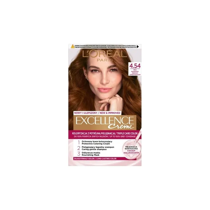 L'Oreal Excellence Creme Hair Color 4.54 Mahogany Copper Brown