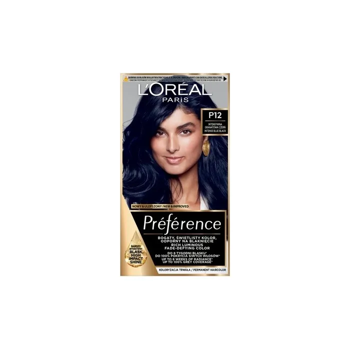 L'Oreal Feria Preference Hair Dye P12 Intense Blue Black