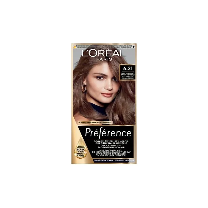 L'Oreal Preference Hair Color 6.21 Cool Opalescent Very Light Brown