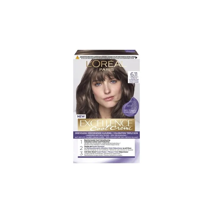 L'Oreal Paris Excellence Cool Crme 611 Ultra Ash Dark Blonde Hair Color