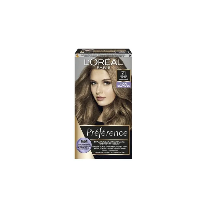 Loreal Paris Preference Cool Blondes 7.1 Iceland Asblond Hair Color