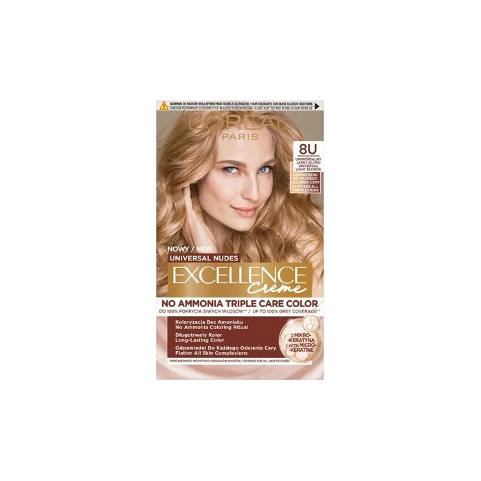 L'Oréal Excellence Creme Universal Nudes Hair Color Universal Blonde 8U